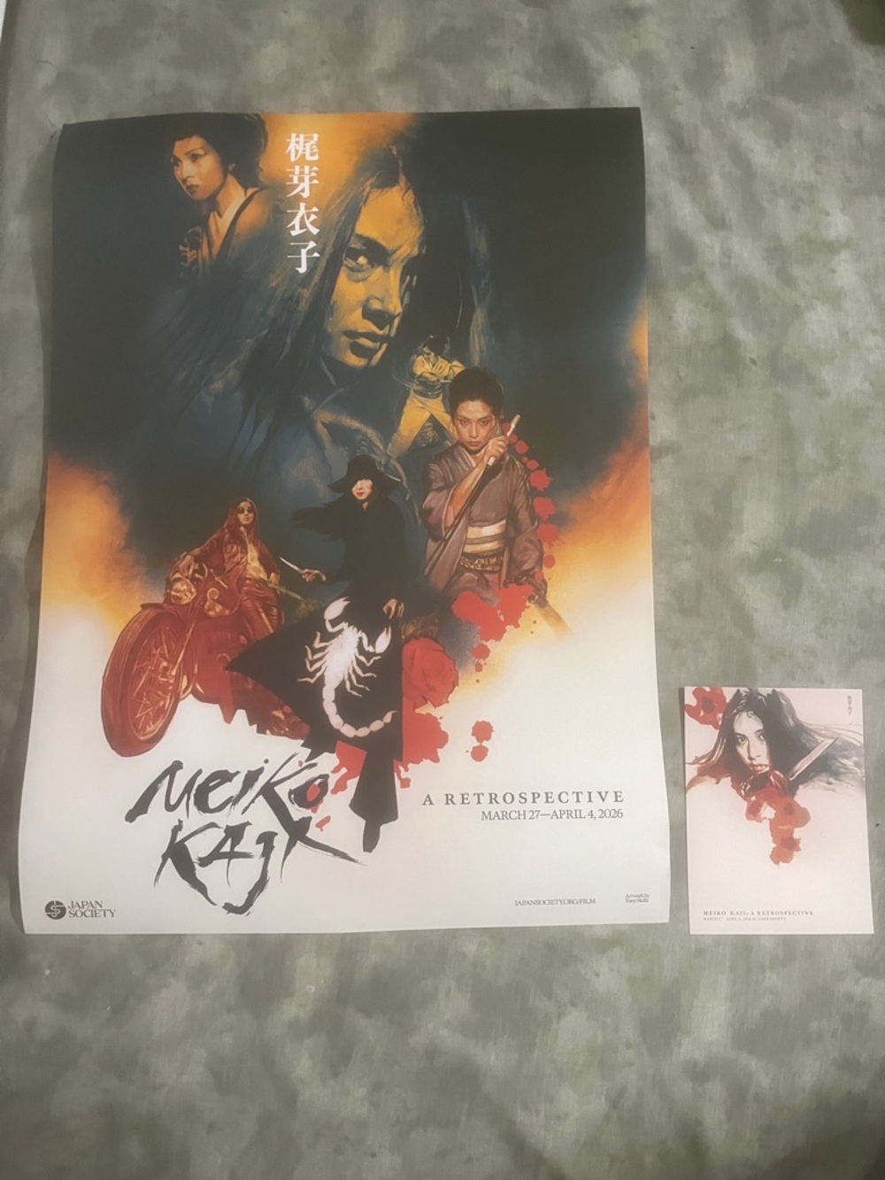 Meiko Kaji 14x19.5 Movie Poster + Card Retrospective Lmtd 2026 Scorpion Japan US